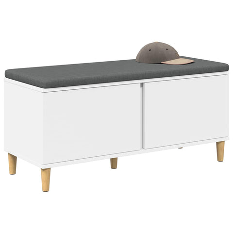 vidaXL Hall Bench with Cushion with Storage White 100 x 38 x 46 cm