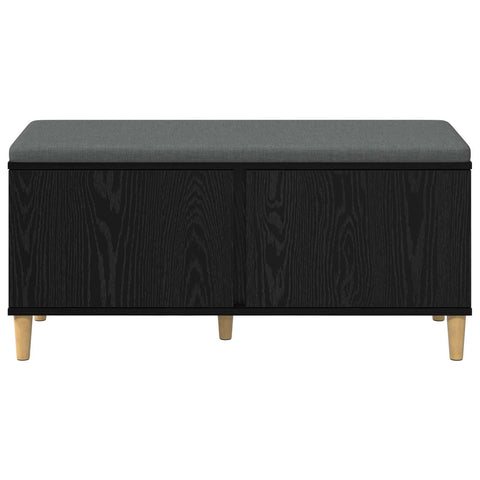 vidaXL Hall Bench with Cushion with Storage Black Oak 100 x 38 x 46 cm