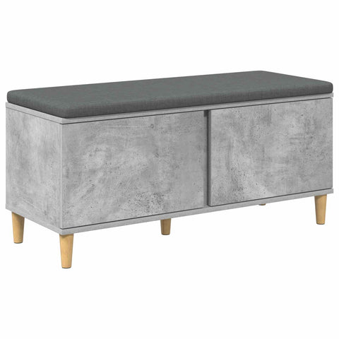 vidaXL Hall Bench with Cushion Concrete Grey 100 x 38 x 46 cm