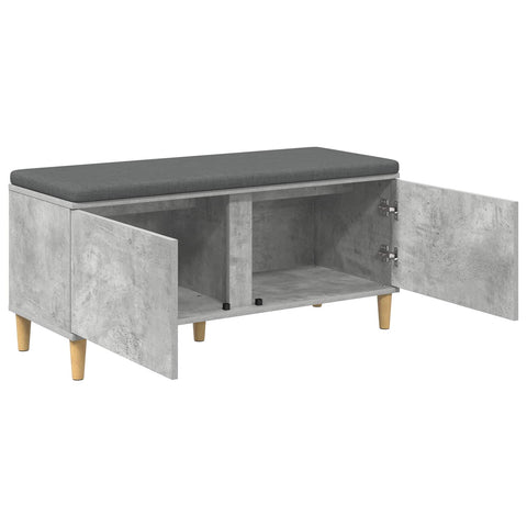 vidaXL Hall Bench with Cushion Concrete Grey 100 x 38 x 46 cm