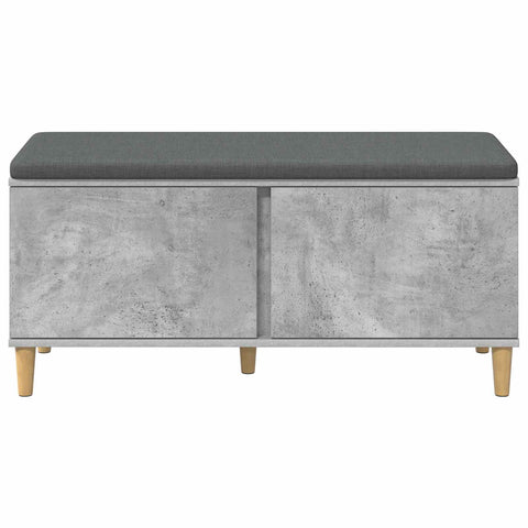 vidaXL Hall Bench with Cushion Concrete Grey 100 x 38 x 46 cm