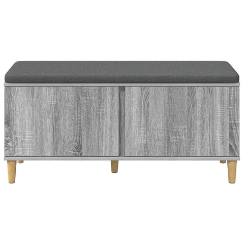 vidaXL Hall Bench with Cushion with Door Grey Sonoma 100 x 38 x 46 cm