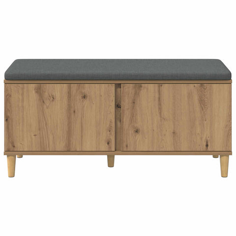 vidaXL Hall Bench with Cushion with Door Artisan Oak 100 x 38 x 46 cm