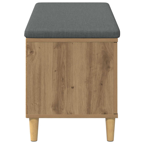 vidaXL Hall Bench with Cushion with Door Artisan Oak 100 x 38 x 46 cm