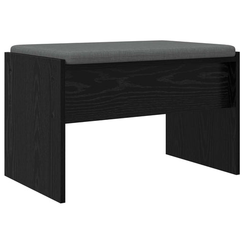 vidaXL Hall Bench with Cushion Black Oak 63 x 38 x 40 cm