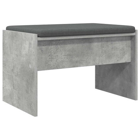vidaXL Hall Bench with Cushion Concrete Grey 63 x 38 x 40 cm
