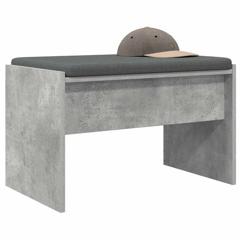 vidaXL Hall Bench with Cushion Concrete Grey 63 x 38 x 40 cm