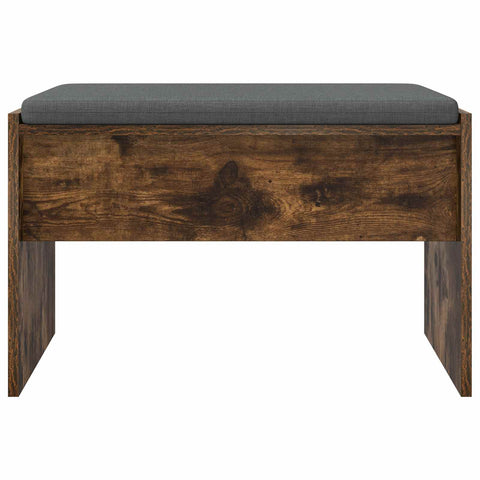vidaXL Hall Bench with Cushion Smoked Oak 63 x 38 x 40 cm
