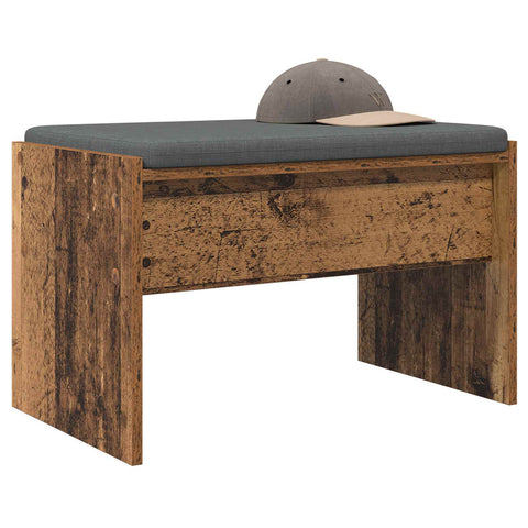 vidaXL Hall Bench with Cushion Old Wood 63 x 38 x 40 cm