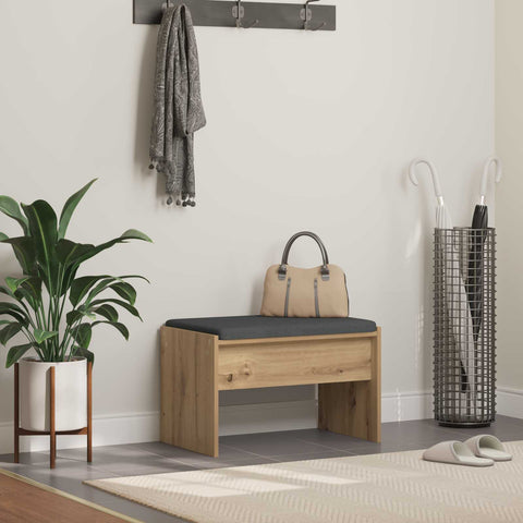 vidaXL Hall Bench with Cushion Artisan Oak 63 x 38 x 40 cm
