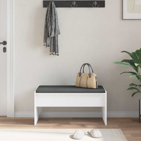 vidaXL Hall Bench with Cushion White 80 x 38 x 46 cm