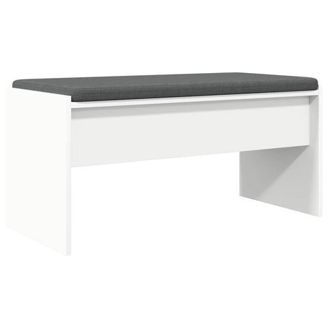 vidaXL Hall Bench with Cushion White 80 x 38 x 46 cm