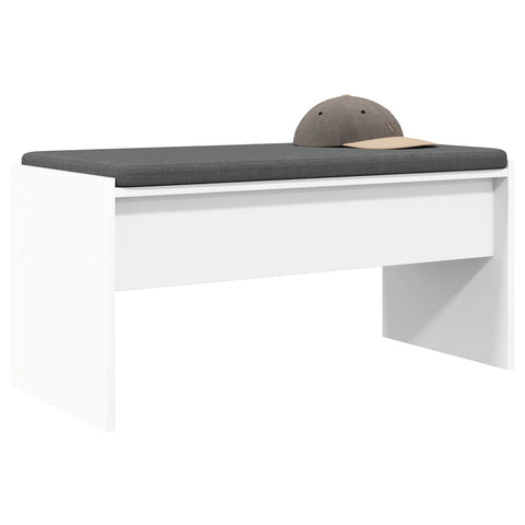 vidaXL Hall Bench with Cushion White 80 x 38 x 46 cm