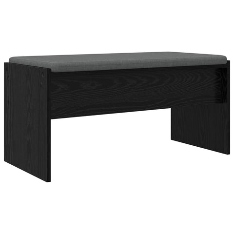 vidaXL Hall Bench with Cushion Black Oak 80 x 38 x 46 cm