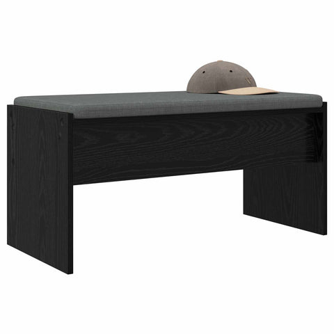 vidaXL Hall Bench with Cushion Black Oak 80 x 38 x 46 cm