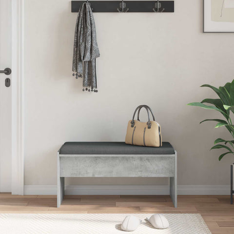 vidaXL Hall Bench with Cushion Concrete Grey 80 x 38 x 46 cm