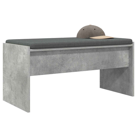 vidaXL Hall Bench with Cushion Concrete Grey 80 x 38 x 46 cm