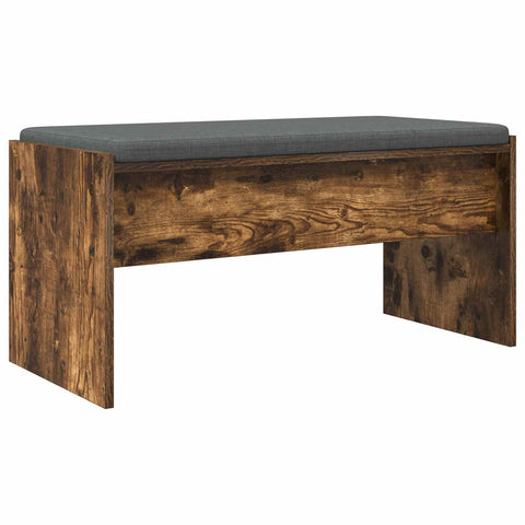 vidaXL Hall Bench with Cushion Smoked Oak 80 x 38 x 46 cm