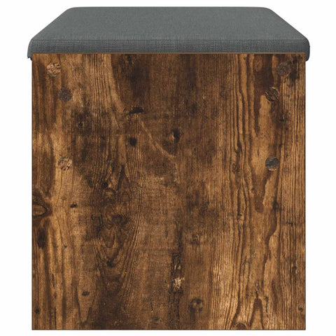 vidaXL Hall Bench with Cushion Smoked Oak 80 x 38 x 46 cm