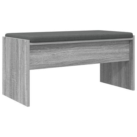 vidaXL Hall Bench with Cushion Grey Sonoma 80 x 38 x 46 cm