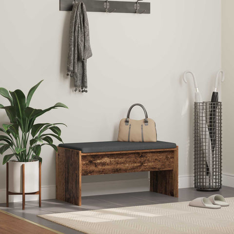 vidaXL Hall Bench with Cushion Old Wood 80 x 38 x 46 cm