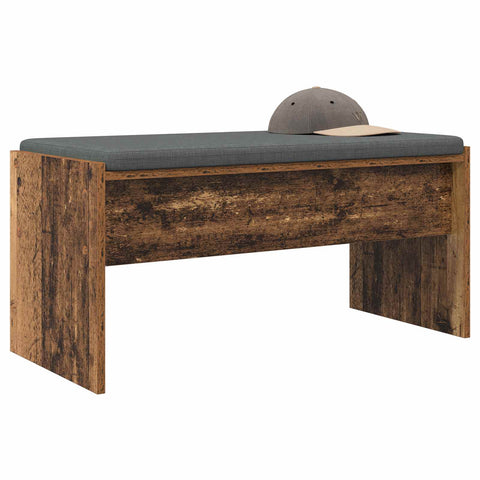 vidaXL Hall Bench with Cushion Old Wood 80 x 38 x 46 cm