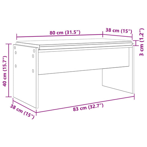 vidaXL Hall Bench with Cushion Old Wood 80 x 38 x 46 cm