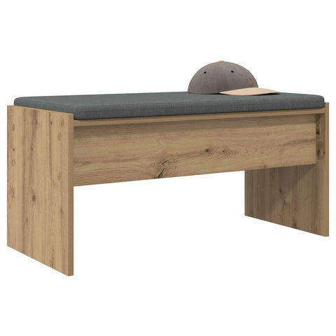 vidaXL Hall Bench with Cushion Artisan Oak 80 x 38 x 46 cm