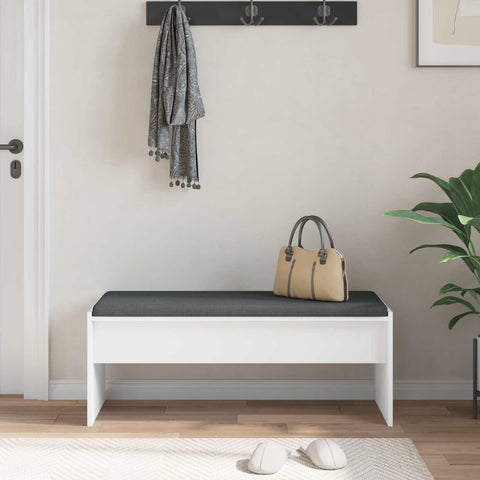 vidaXL Hall Bench with Cushion White 100 x 38 x 46 cm