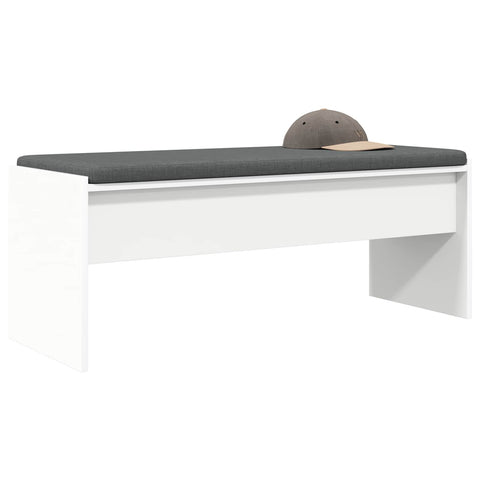 vidaXL Hall Bench with Cushion White 100 x 38 x 46 cm