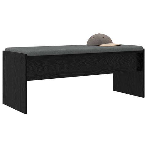 vidaXL Hall Bench with Cushion Black Oak 100 x 38 x 46 cm