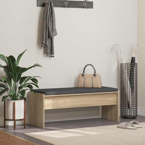 vidaXL Hall Bench with Cushion Sonoma Oak 100 x 38 x 46 cm