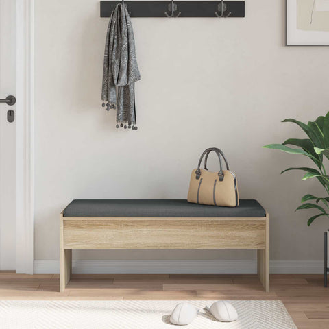 vidaXL Hall Bench with Cushion Sonoma Oak 100 x 38 x 46 cm