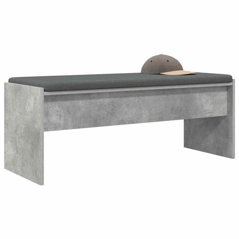 vidaXL Hall Bench with Cushion Concrete Grey 100 x 38 x 46 cm