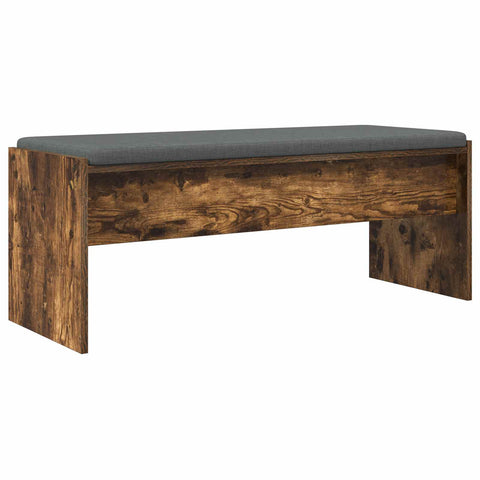 vidaXL Hall Bench with Cushion Smoked Oak 100 x 38 x 46 cm