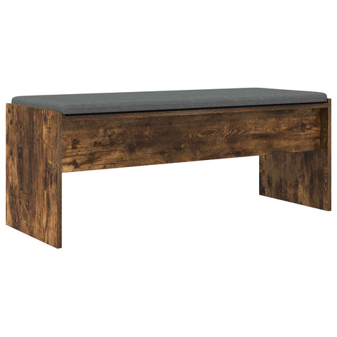 vidaXL Hall Bench with Cushion Smoked Oak 100 x 38 x 46 cm