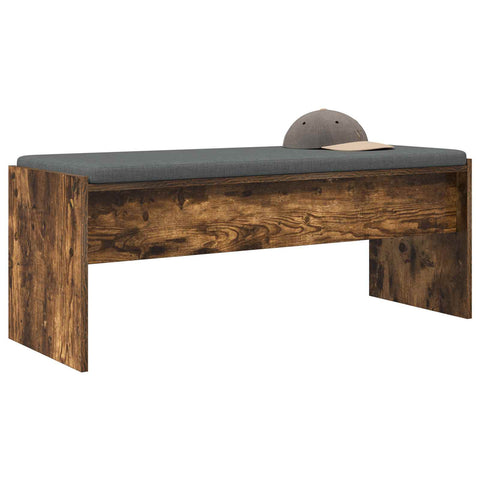 vidaXL Hall Bench with Cushion Smoked Oak 100 x 38 x 46 cm