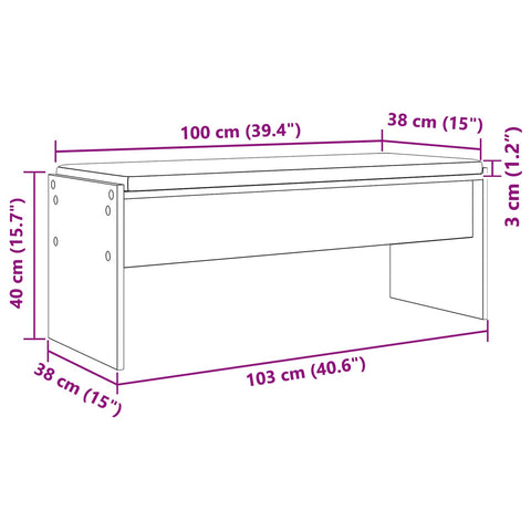 vidaXL Hall Bench with Cushion Old Wood 100 x 38 x 46 cm