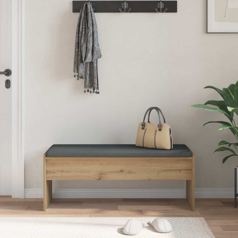 vidaXL Hall Bench with Cushion Artisan Oak 100 x 38 x 46 cm