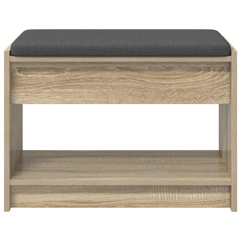 vidaXL Hall Bench with Cushion with Shelf Sonoma Oak 63 x 38 x 45 cm