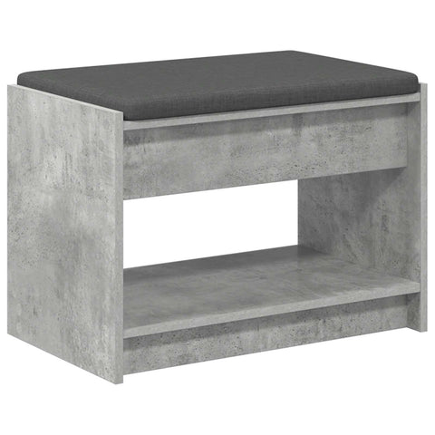 vidaXL Hall Bench with Cushion Concrete Grey 63 x 38 x 45 cm
