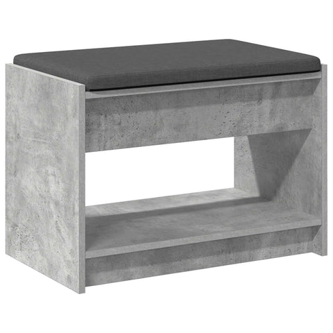 vidaXL Hall Bench with Cushion Concrete Grey 63 x 38 x 45 cm