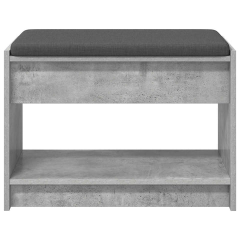 vidaXL Hall Bench with Cushion Concrete Grey 63 x 38 x 45 cm