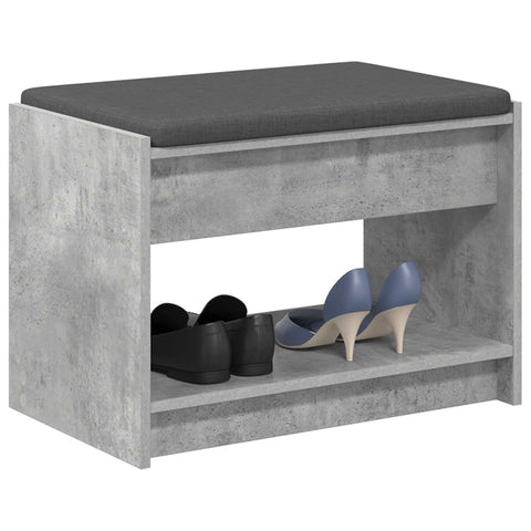 vidaXL Hall Bench with Cushion Concrete Grey 63 x 38 x 45 cm