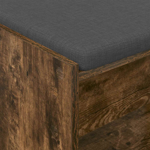 vidaXL Hall Bench with Cushion with Shelf Smoked Oak 63 x 38 x 45 cm