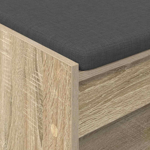 vidaXL Hall Bench with Cushion with Shelf Sonoma Oak 83 x 38 x 45 cm