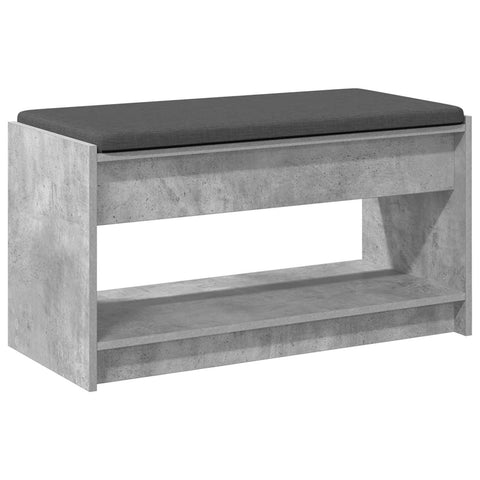 vidaXL Hall Bench with Cushion Concrete Grey 83 x 38 x 45 cm