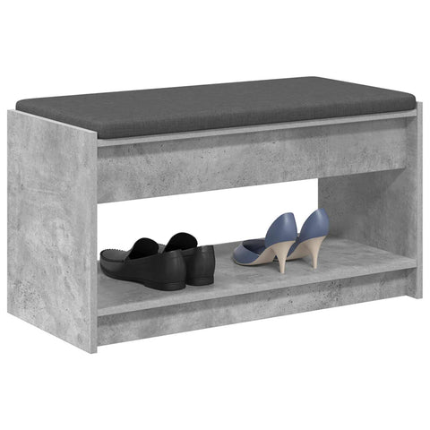 vidaXL Hall Bench with Cushion Concrete Grey 83 x 38 x 45 cm