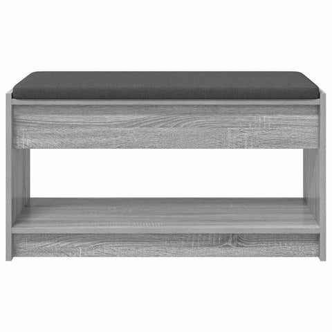 vidaXL Hall Bench with Cushion with Shelf Grey Sonoma 83 x 38 x 45 cm