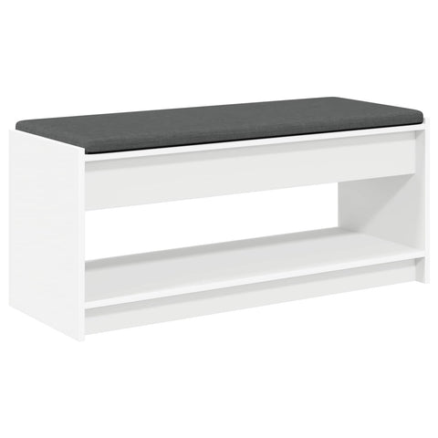 vidaXL Hall Bench with Cushion with Shelf White 100 x 38 x 46 cm